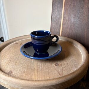 Fiestaware RETIRED COBALT blue Espresso Cup and Saucer